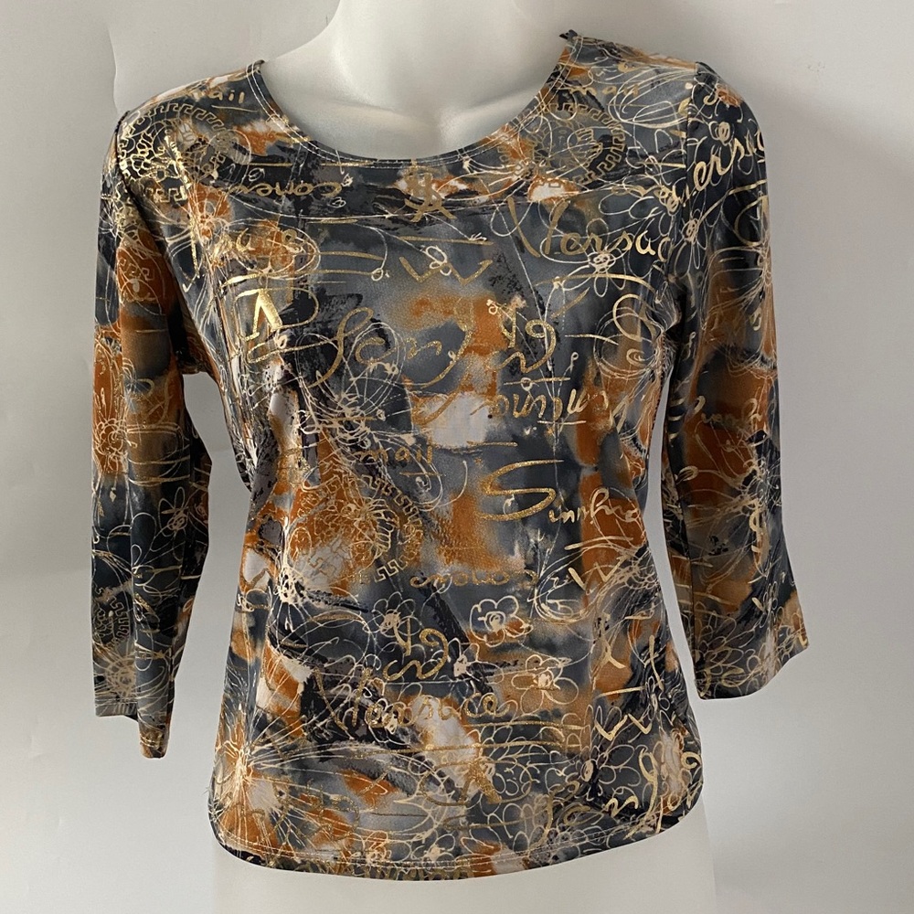 Luxury Print Slinky Material Blouse